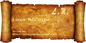 Lenck Mónika névjegykártya